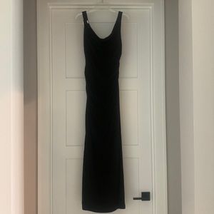 Beautiful black formal dress.  Ruched mid section.  Side slit on one side.